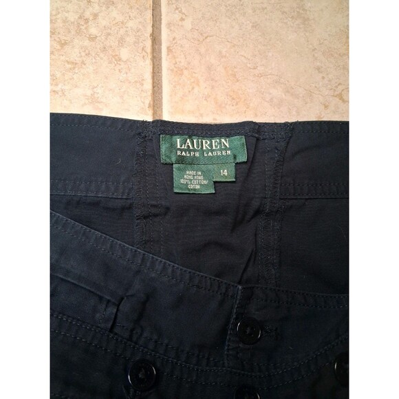 Ralph Lauren Navy Mini Skirt Nautical Corset Tie Back Skirt Size 14 - Picture 4 of 4